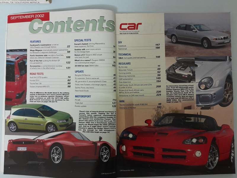 CAR MAGAZINE - September 2002 and January 2002.