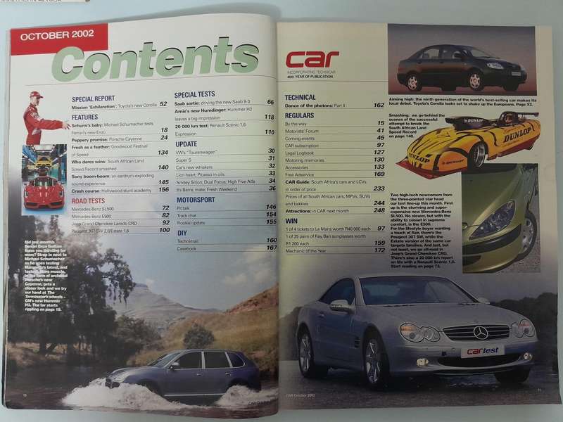 CAR MAGAZINE - August 2002 and October 2002.