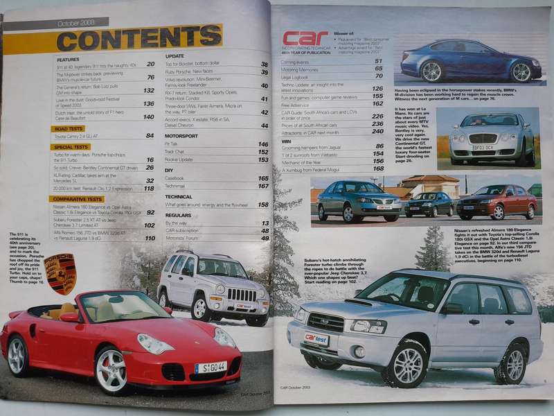 CAR MAGAZINE - October 2003 and October 2004