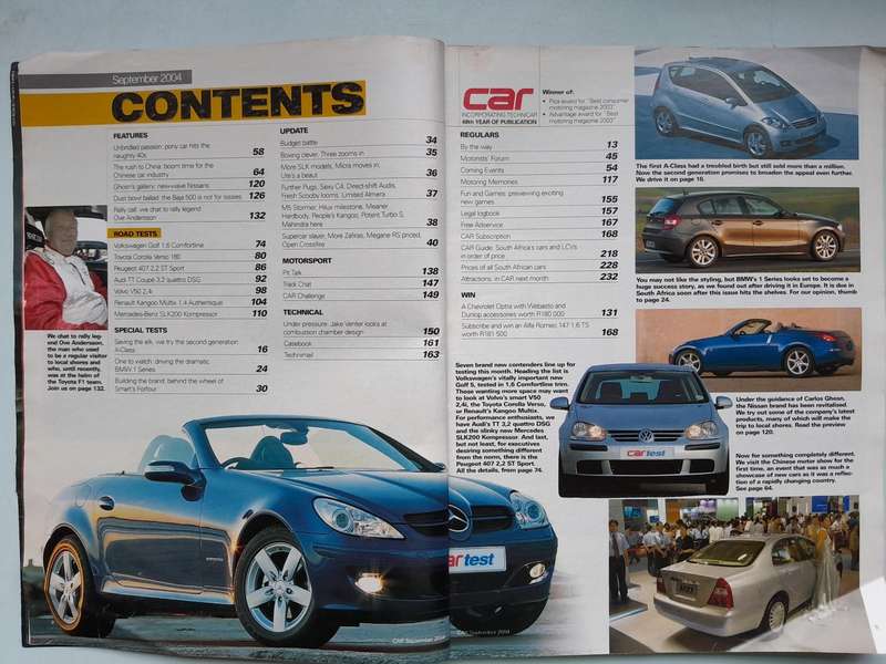 CAR MAGAZINE - September 2004 and November 2004.