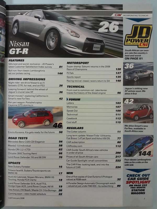 CAR MAGAZINE - February 2008.
