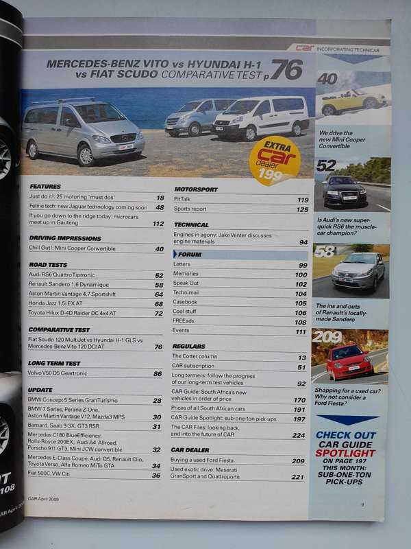 CAR MAGAZINE - April 2009 and June 2009.