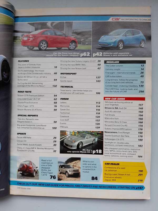 CAR MAGAZINES - September 2009 and October 2009.
