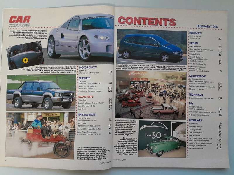 CAR MAGAZINE - February 1998 and October 1998.