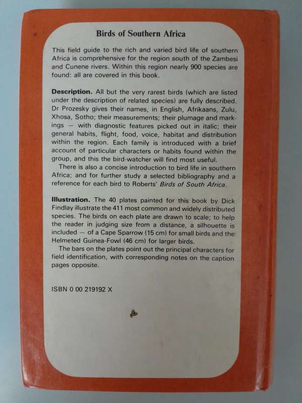 A Field Guide to the Birds of Southern Africa - Nature lover's library - O.P.M. Prozesky