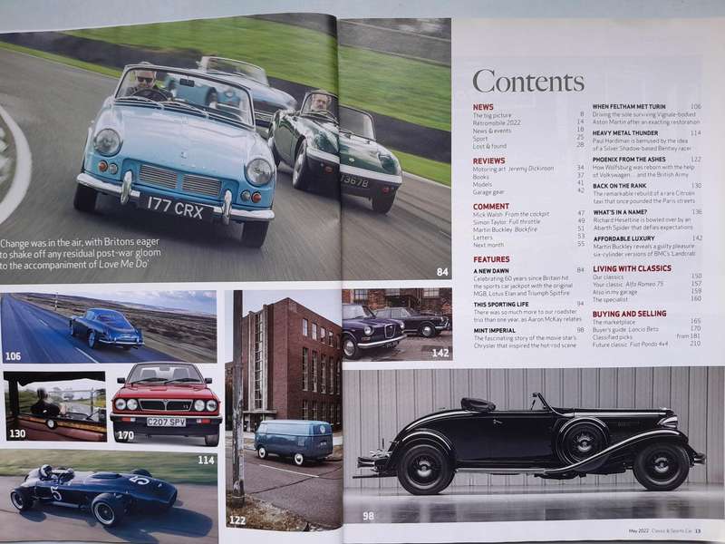 CLASSIC & SPORTS CAR - MAY 2022 and NOVEMBER 2022.