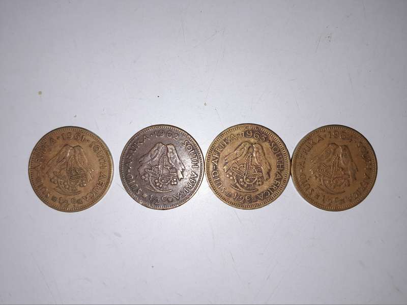 ½ Cent 1st decimal series - Four Coins - 1961, 1962, 1963, and 1964