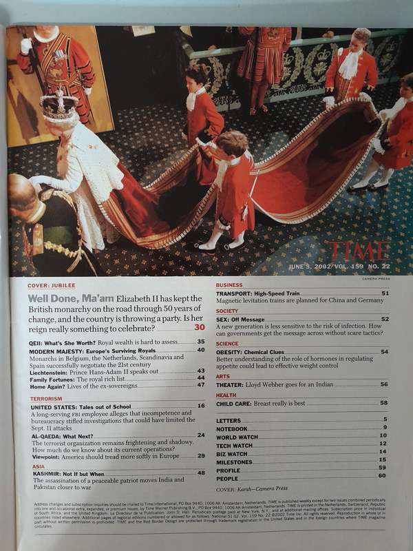 TIME MAGAZINE-3 ROYAL ISSUES-Queen Elizabeth and King Charles.(Jun 3 2002, Sep 26 2022+May 29 2023.