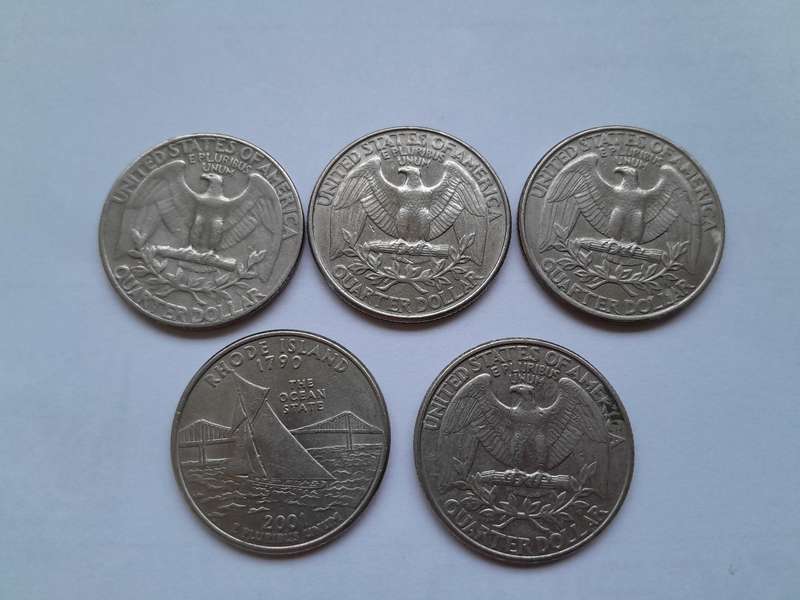 5 x Quarter Dollars as per photos