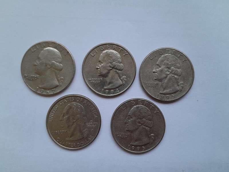 5 x Quarter Dollars as per photos