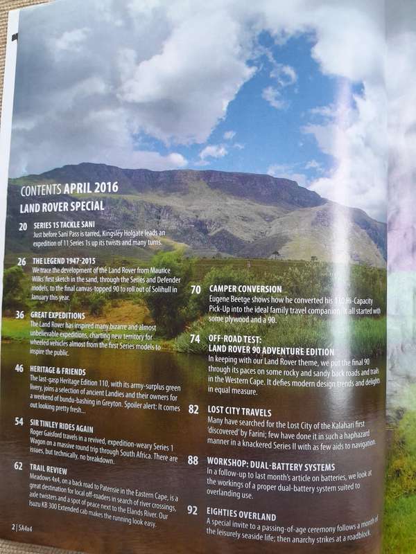 SA 4x4 LAND ROVER Special Edition - April 2016