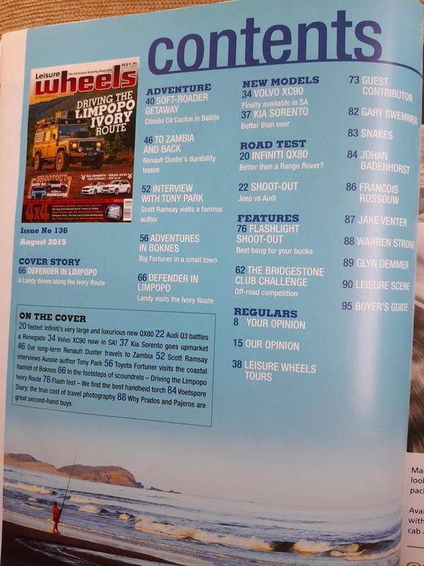 Leisure Wheels - Limpopo IVORY Route - August 2015 and DRIVE OUT - November 2012.