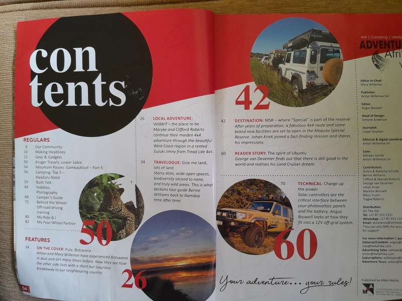 CAR MAGAZINE - May 2023, October 2023,December 2023, May 2024 and Adventure Africa issue 11.
