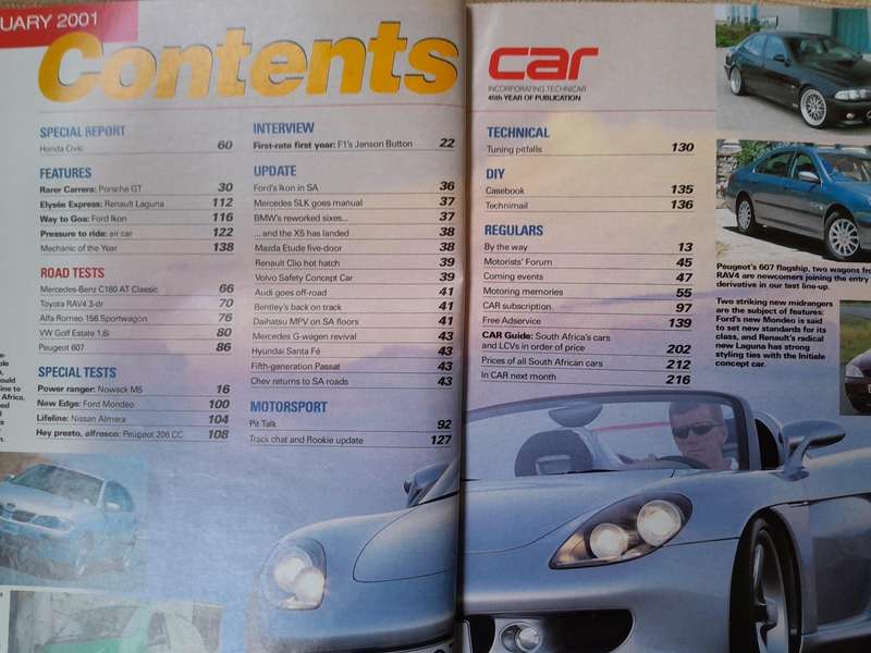 CAR MAGAZINE - February 2001 and August 2004.