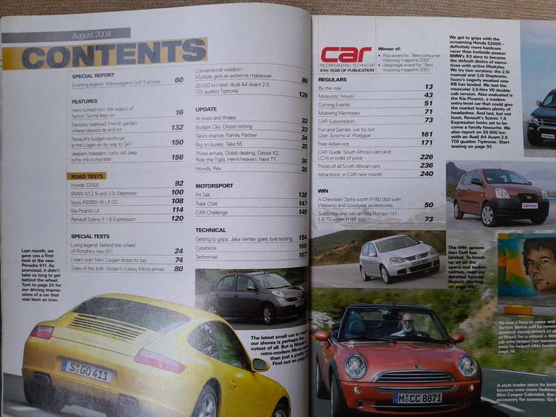 CAR MAGAZINE - February 2001 and August 2004.