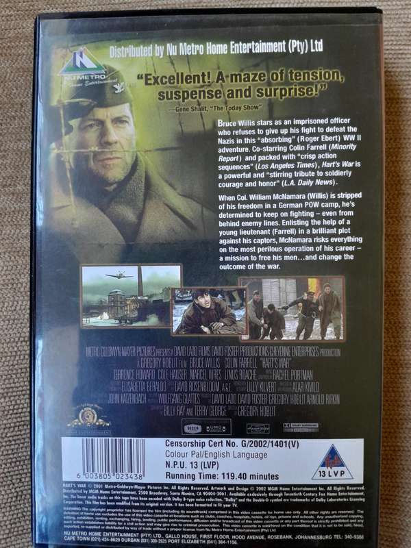 Hart's War - VHS - 2001