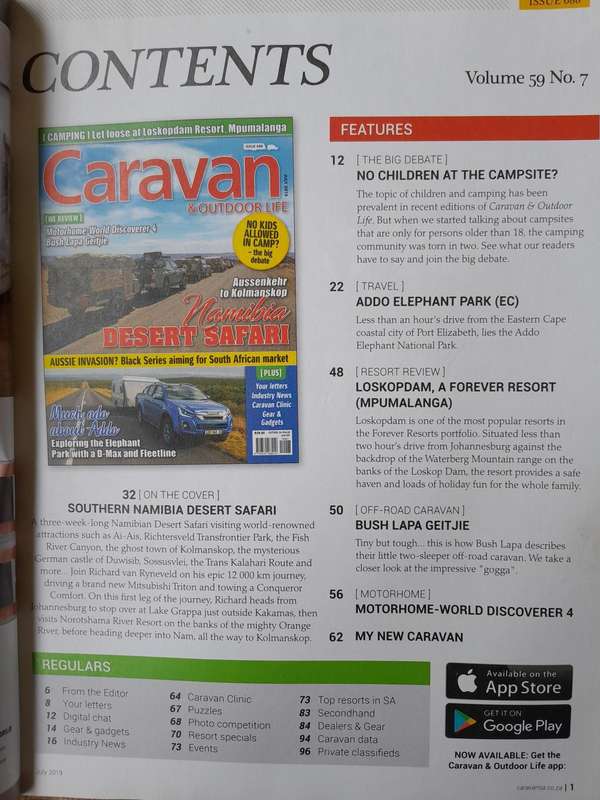 4 X 4 Leisure Wheels - April 2017 and Caravan & outdoor life - July 2019.