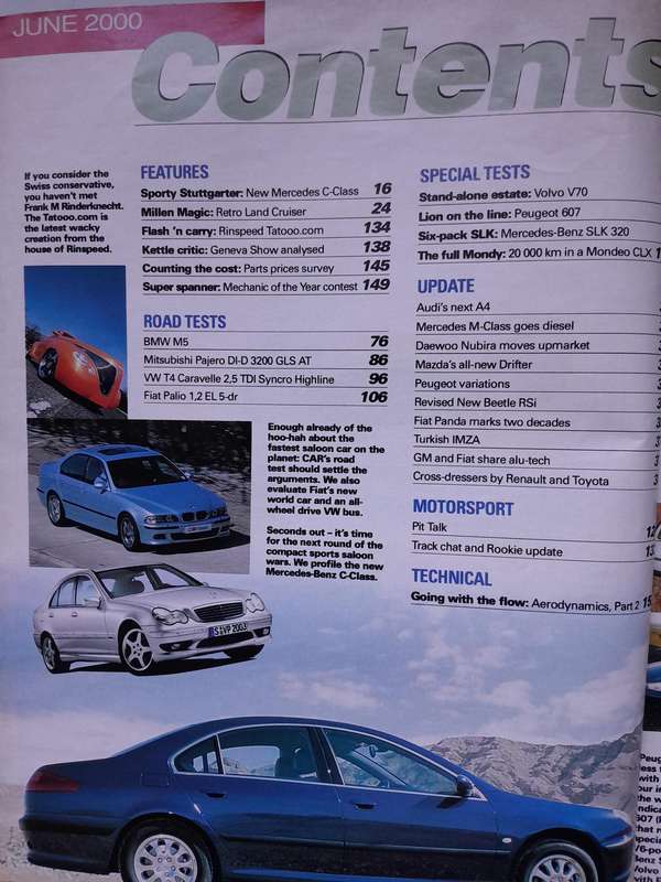 CAR MAGAZINE - June 2000.