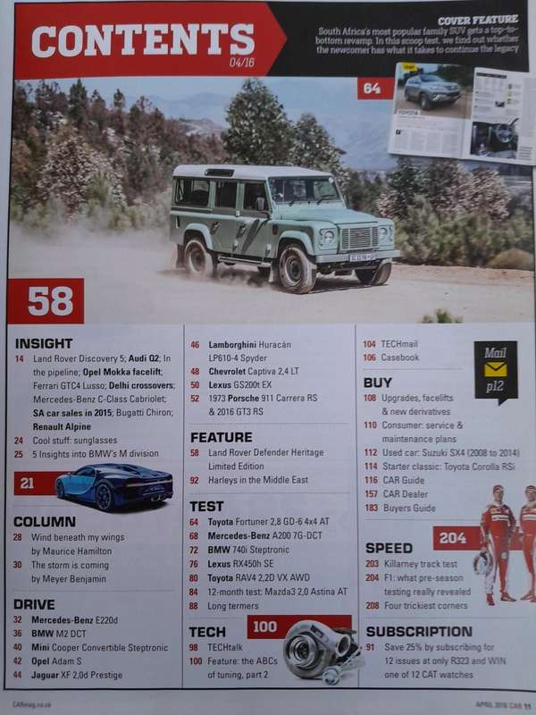 CAR MAGAZINE - April 2016.