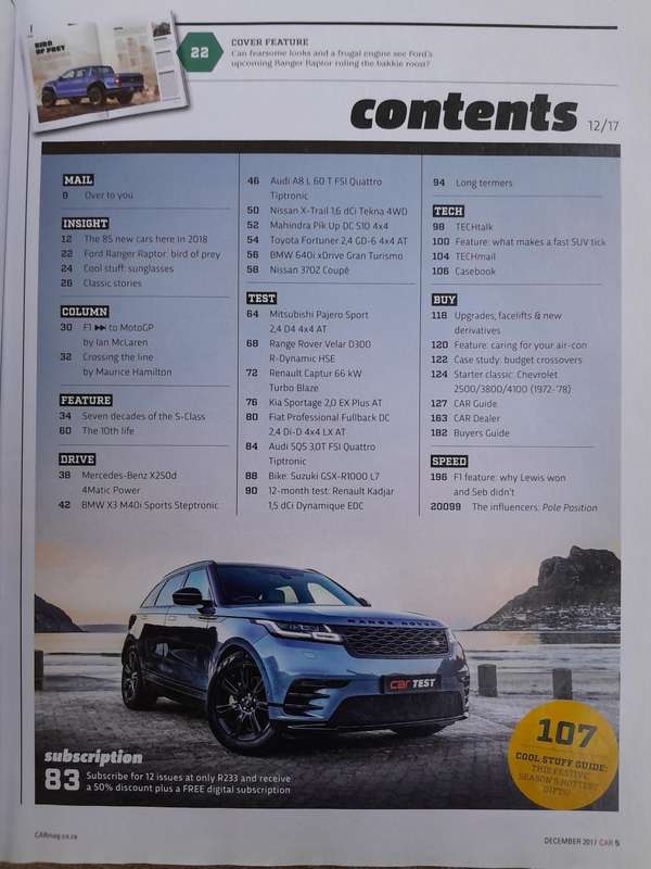 CAR MAGAZINE - December 2017.