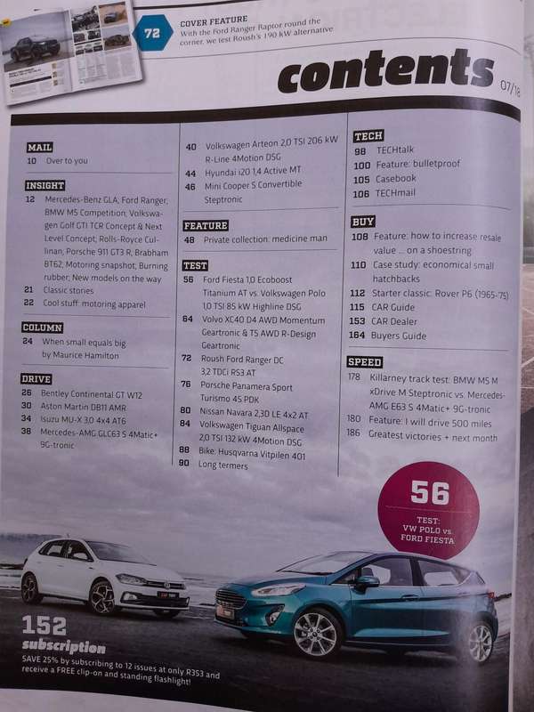 CAR MAGAZINE - July 2018.