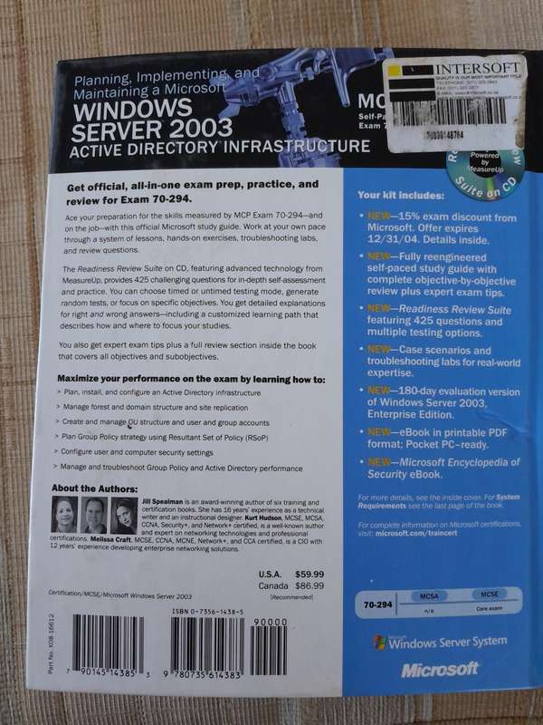 Planning, Implementing and maintaining a Microsoft Windows Server 2003 Active Directory Infrastructu