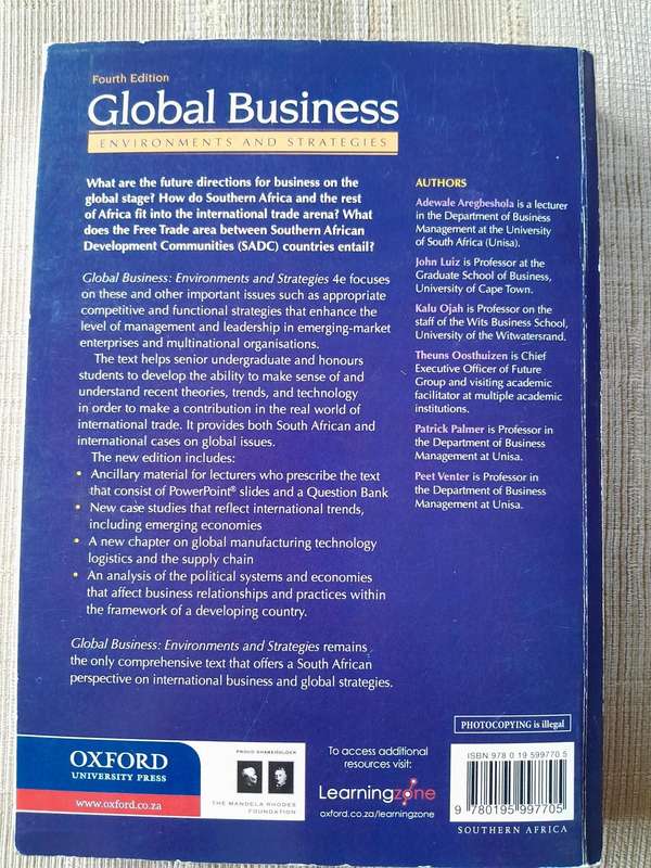 Global Business Enviroment and Strategies - 4th Edition - OXFORD.