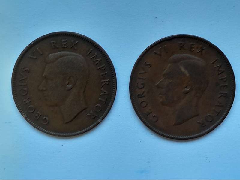 1937 & 1938 1 Penny - George VI