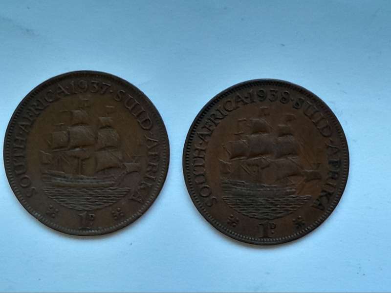 1937 & 1938 1 Penny - George VI