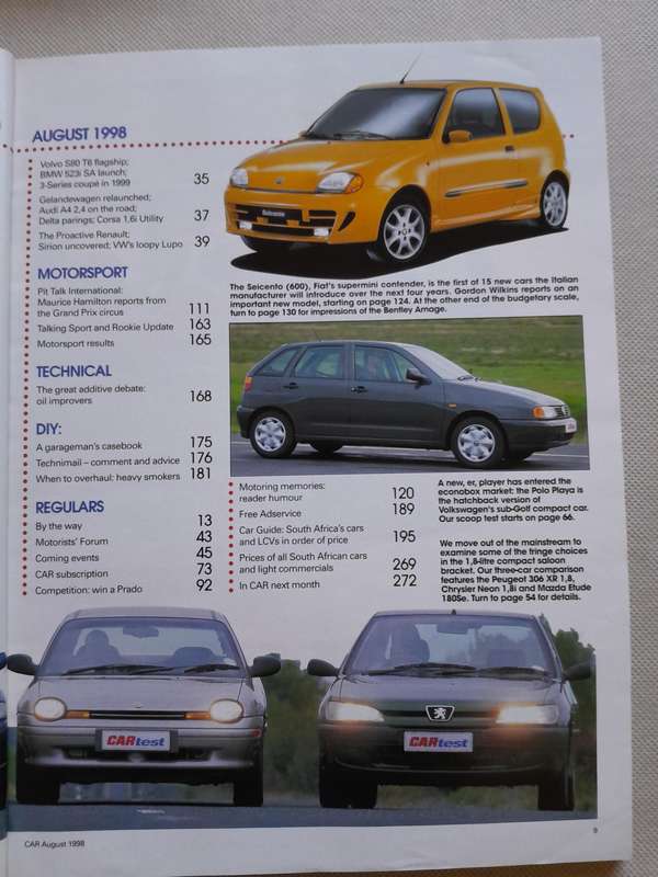 CAR MAGAZINE - August 1998.