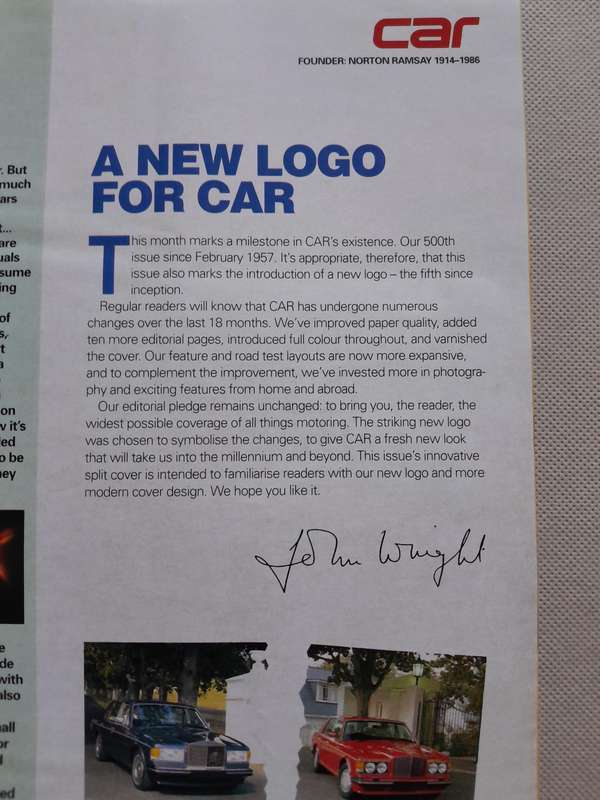 CAR MAGAZINE - 500 Issue - September 1998. Collectors Item.