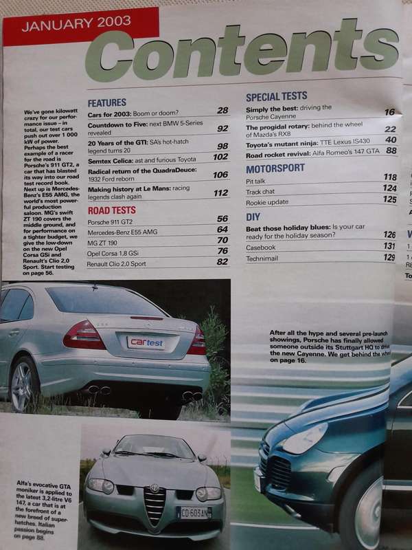 CAR MAGAZINE - January 2003.