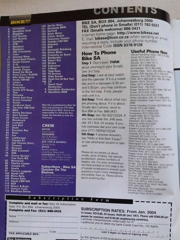 BIKE SA MAGAZINE - October 2004.
