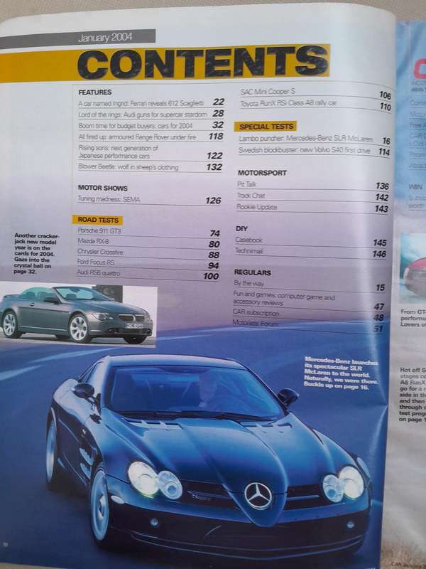 CAR MAGAZINE - January 2004.