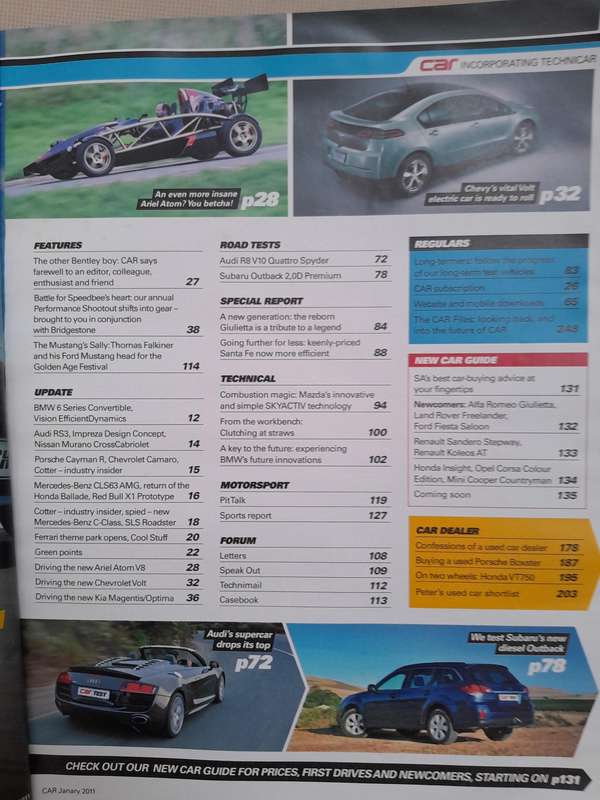 CAR MAGAZINE - January 2011.