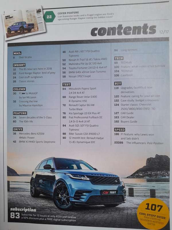 CAR MAGAZINE - December 2017.