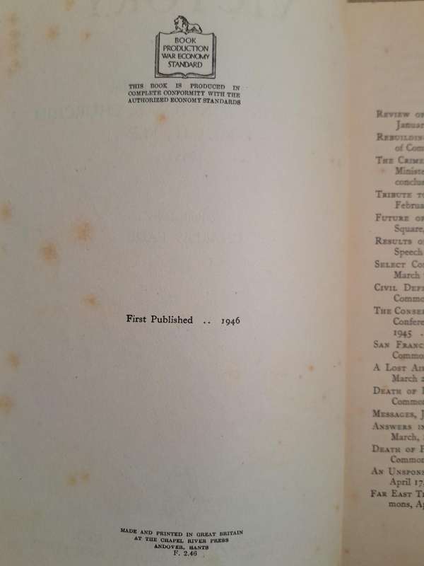 Victory - War Speeches by Winston S. Churchill - Charles Eade.