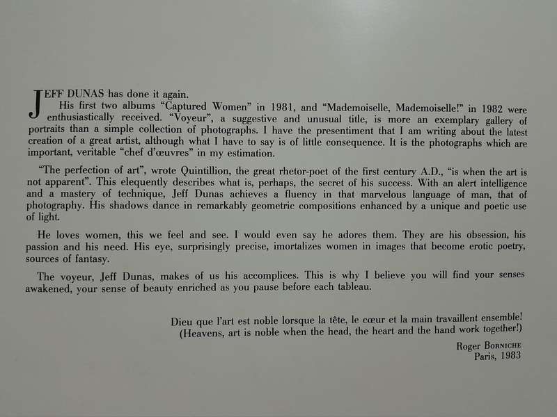 Jeff Dunas - VOYEUR - First Edition 1983.