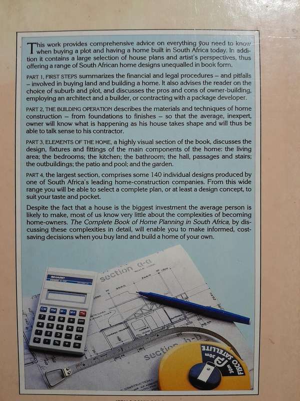 The Complete Book of Home Planning in South Africa - 1988.