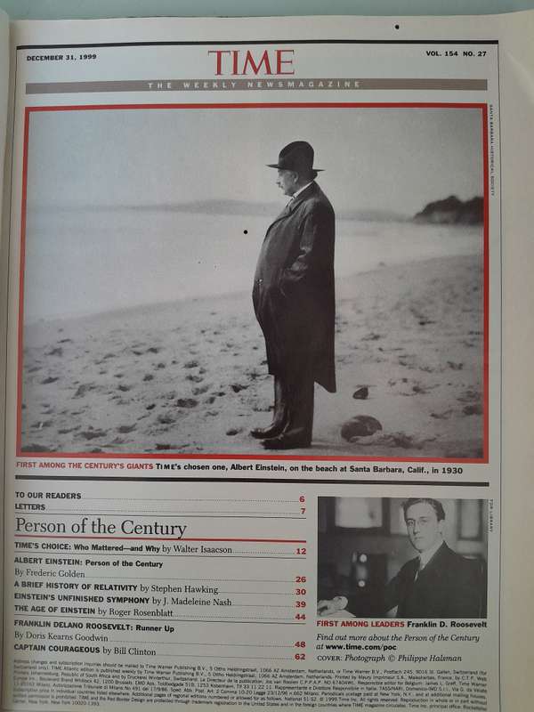 Time Magazine Person of the Century - Albert Einstein - December 31 1999