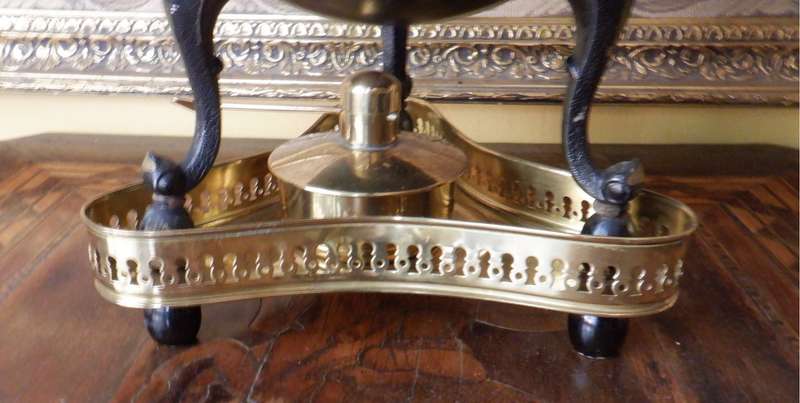 Vintage Dutch hand painted Teapot Samovar with brass tray