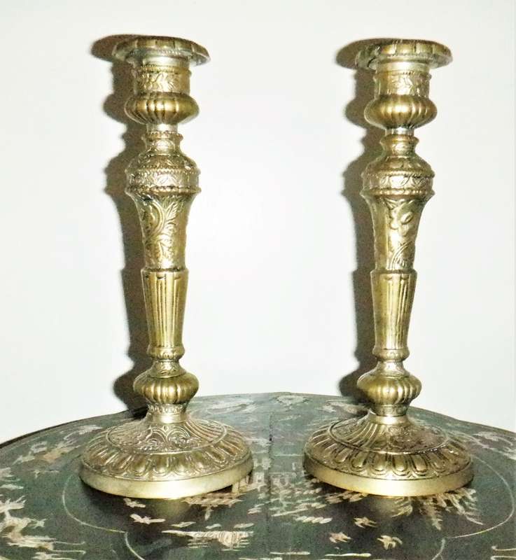 Vintage decorative candlesticks with floral design