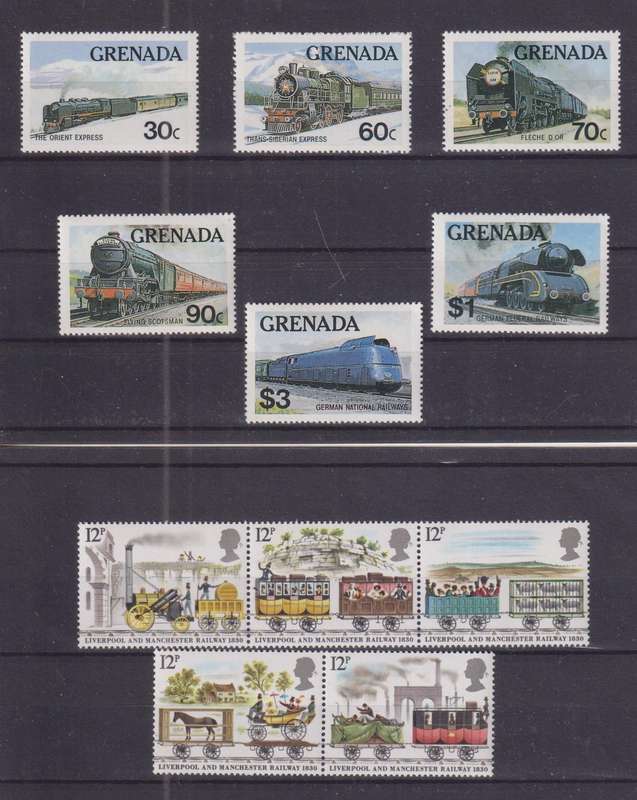 R12 SALE - COLLECTION OF THEMATIC STAMPS - TRAINS