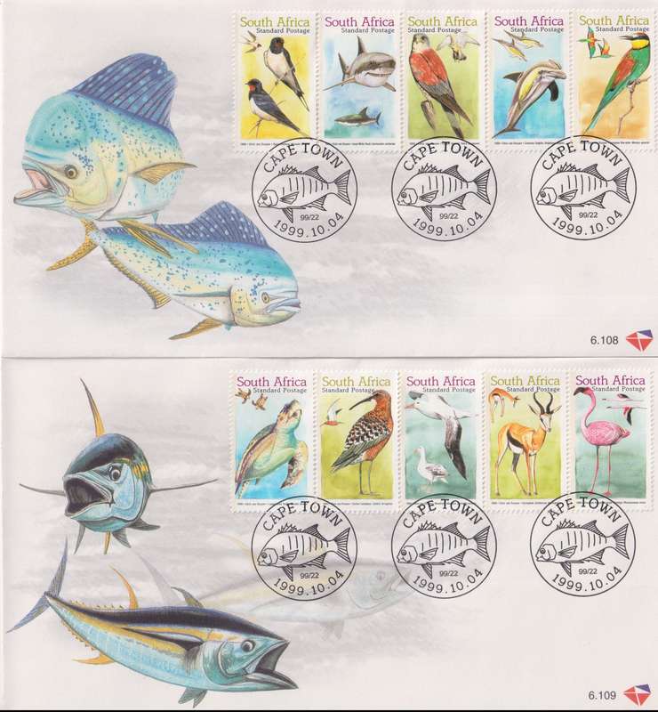 SOUTH AFRICA FDC 6.108&6.109  1999 - MIGRATORY SPECIES