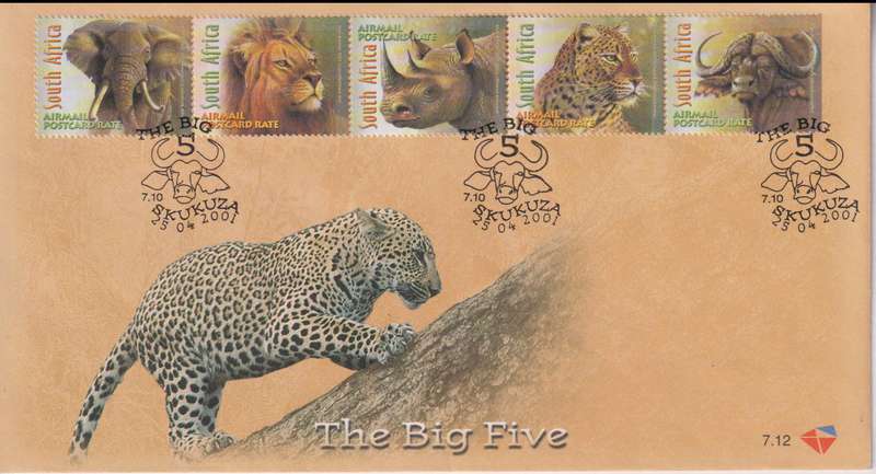 SOUTH AFRICA FDC 7.12 2001 THE BIG FIVE