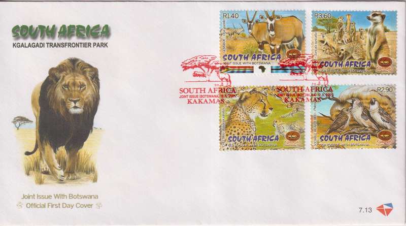 SOUTH AFRICA FDC 7.13 2001 KGALAGADI TRANS FRONTIER PARK