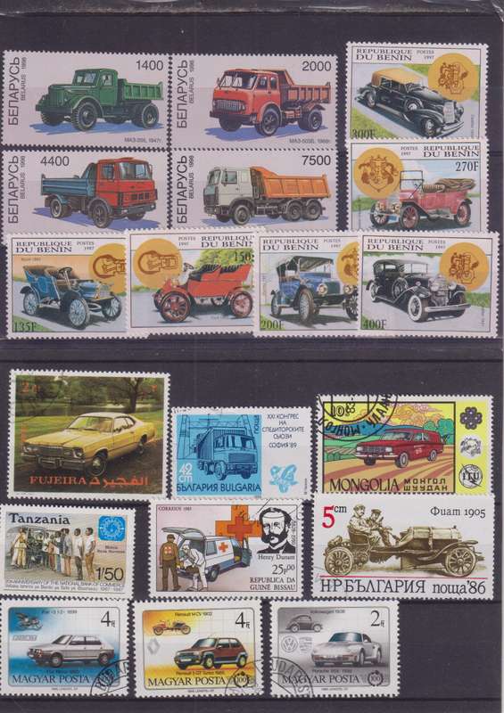 R12 SALE - COLLECTION OF THEMATIC STAMPS - TRUCKS & CARS