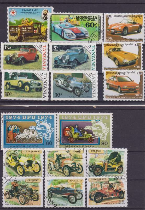 R12 SALE - COLLECTION OF THEMATIC STAMPS - TRUCKS & CARS