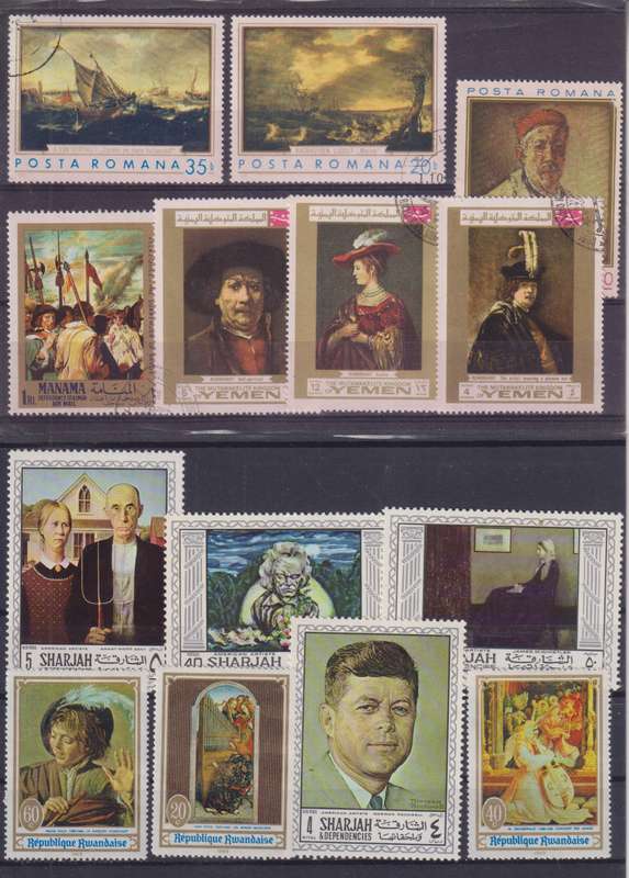 R12 SALE - COLLECTION OF THEMATIC STAMPS - ART - PAINTINGS