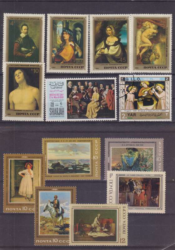 R12 SALE - COLLECTION OF THEMATIC STAMPS - ART - PAINTINGS